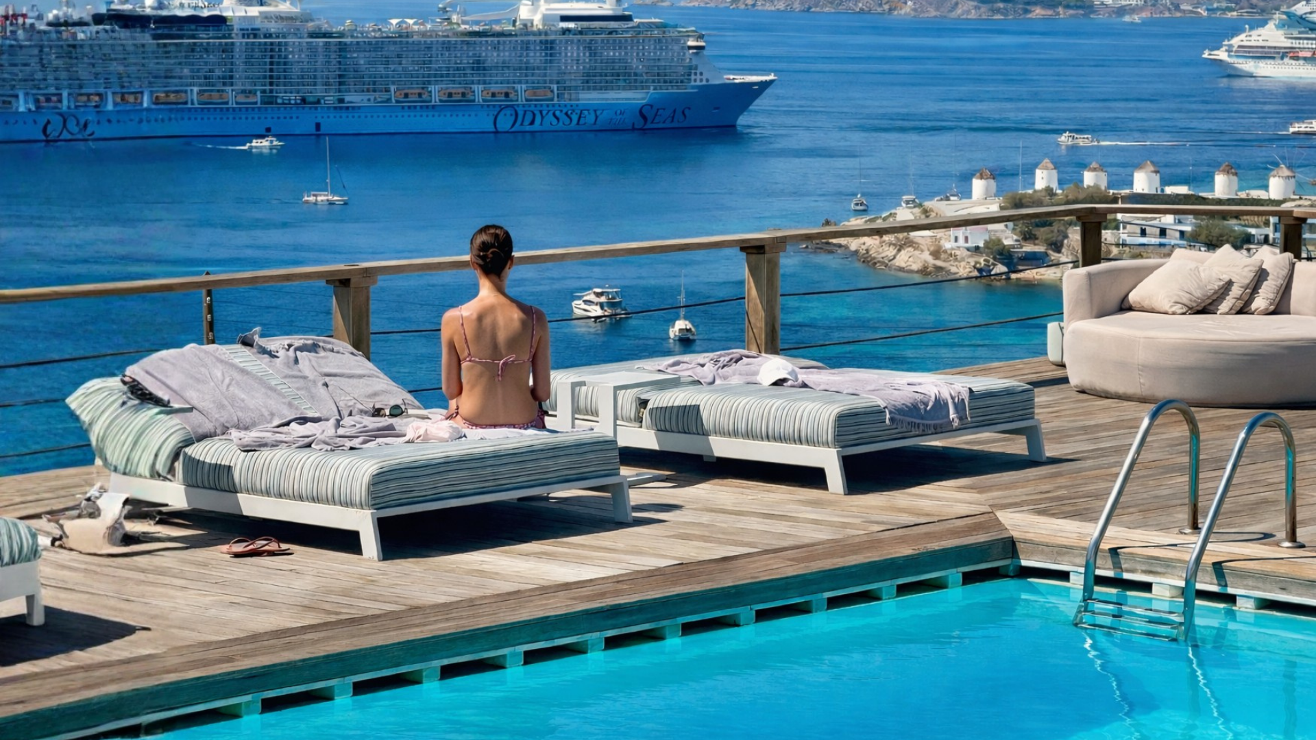 best sea view above Mykonos town