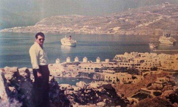John Lytras above Mykonos town, 1995