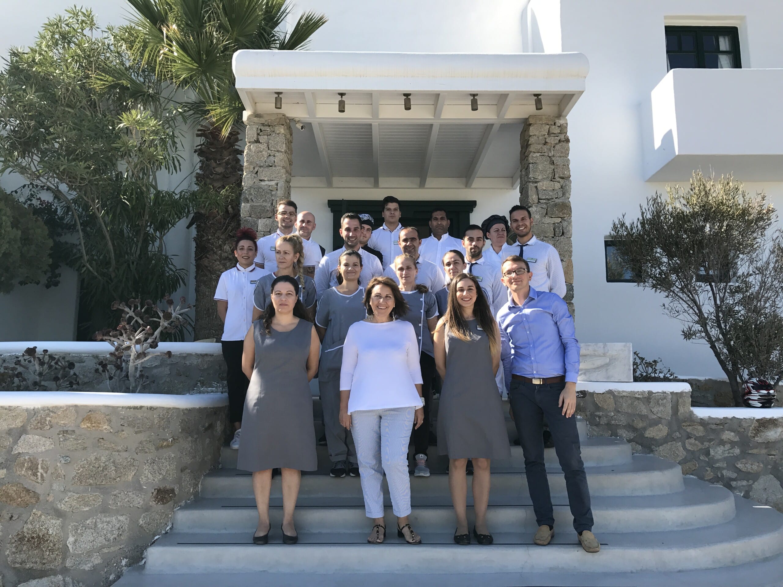 Hotel Team photo at Tharroe of Mykonos